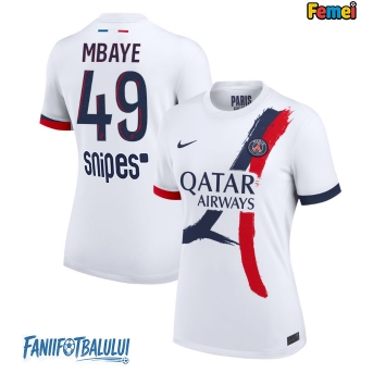 Paris Saint-Germain Ibrahim Mbaye #49 Tricou Fotbal Replică 2025-26 Femei Deplasare